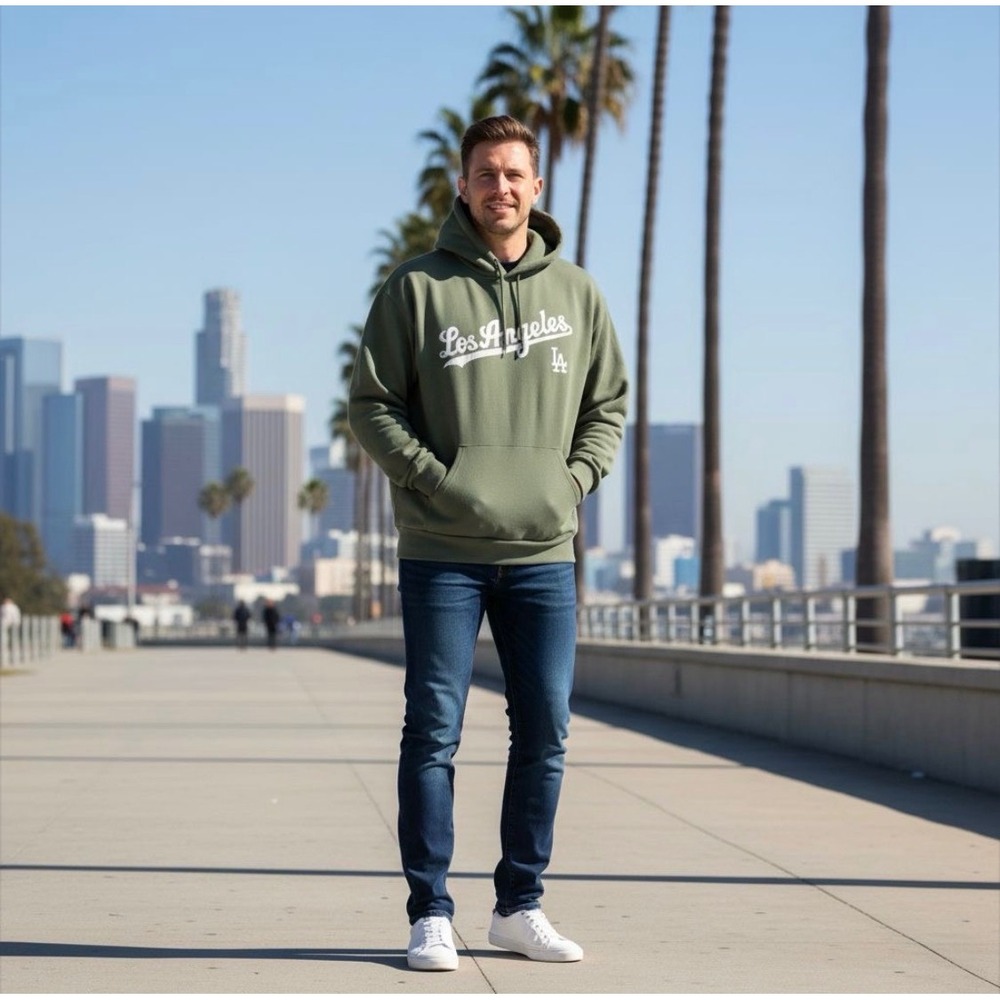 Original Deluxe Supply Los Angeles Hoodie Olive Green Mens XL